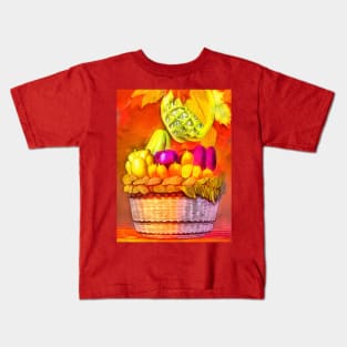 Fruits and vegetables in a basket Kids T-Shirt